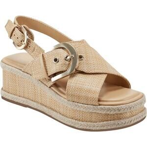 Marc Fisher Renda Espadrille Platform Sandal Women's Natural Size US 9.5M - NEW
